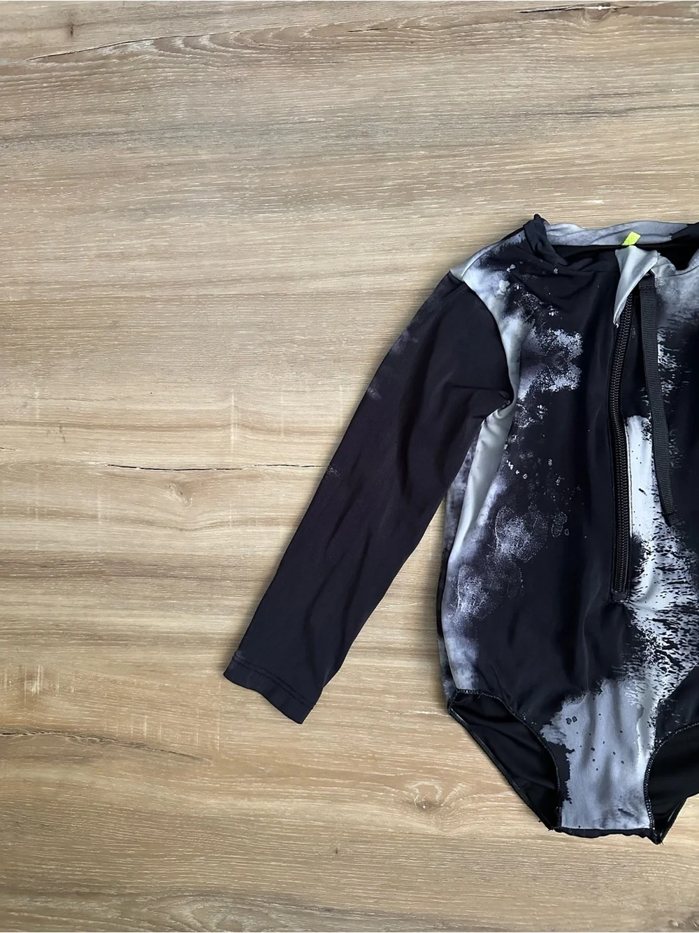 Nununu Black & White Tie-Dye Long Sleeve Bikini Swimwear Toddler Girl